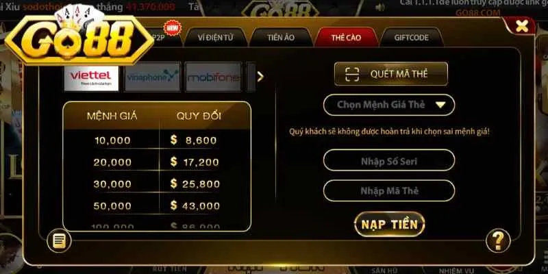 Điều kiện khi người chơi giao dịch cấp vốn