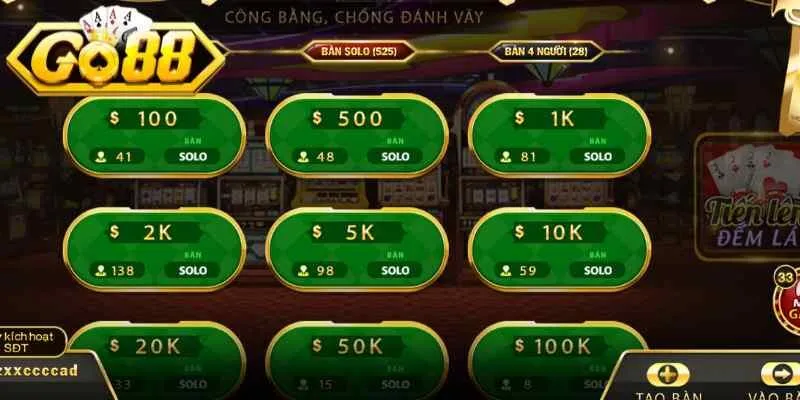 Tiến lên đếm lá Go88 cùng nội dung luật chơi cụ thể
